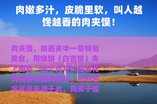 肉嫩多汁，皮脆里软，叫人越馋越香的肉夹馍！