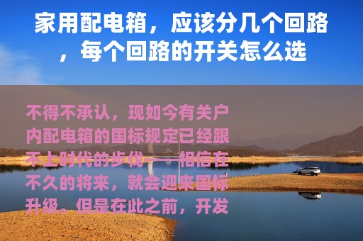 家用配电箱，应该分几个回路，每个回路的开关怎么选