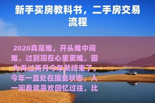 新手买房教科书，二手房交易流程