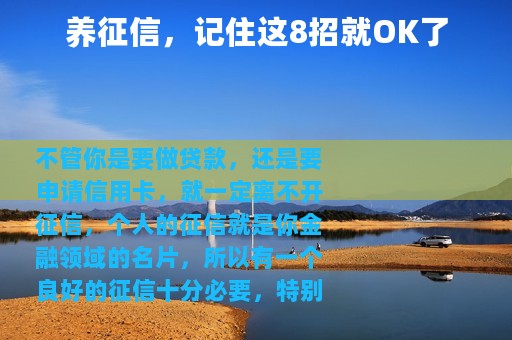 养征信，记住这8招就OK了