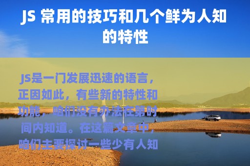 JS 常用的技巧和几个鲜为人知的特性