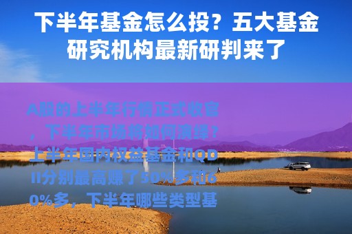 下半年基金怎么投？五大基金研究机构最新研判来了