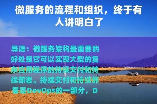 微服务的流程和组织，终于有人讲明白了