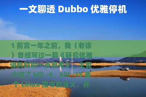 一文聊透 Dubbo 优雅停机