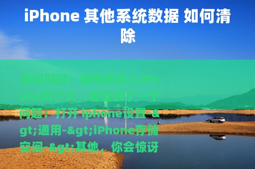 iPhone 其他系统数据 如何清除