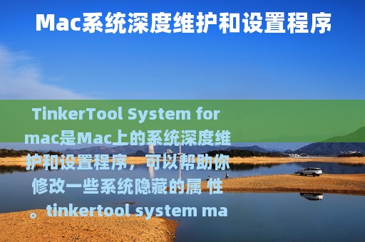 Mac系统深度维护和设置程序
