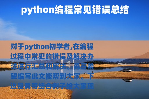 python编程常见错误总结