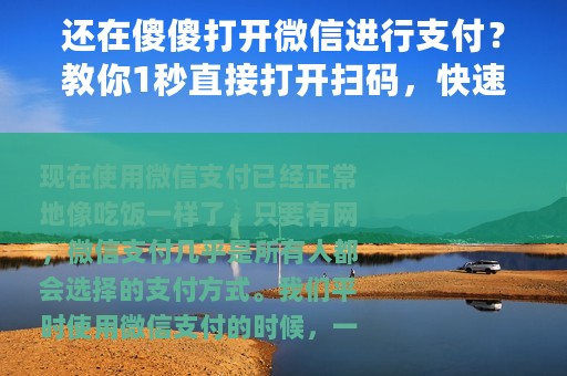 还在傻傻打开微信进行支付？教你1秒直接打开扫码，快速又省时