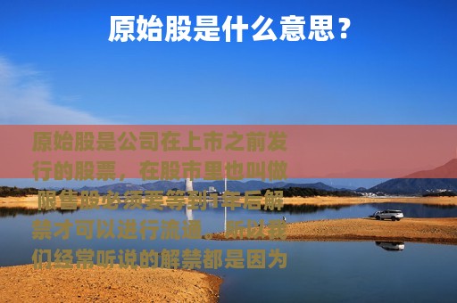 原始股是什么意思？