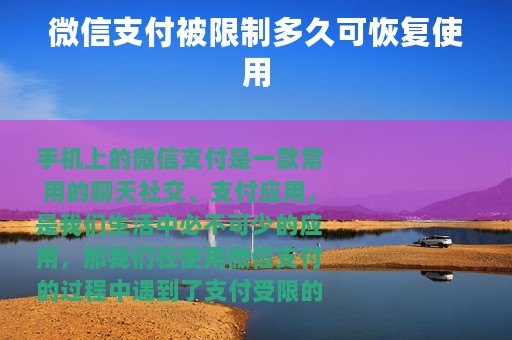 微信支付被限制多久可恢复使用