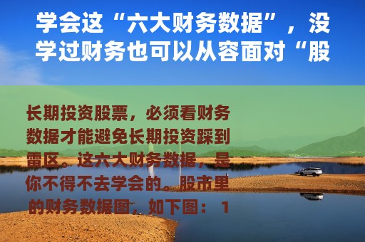 学会这“六大财务数据”，没学过财务也可以从容面对“股票投资”