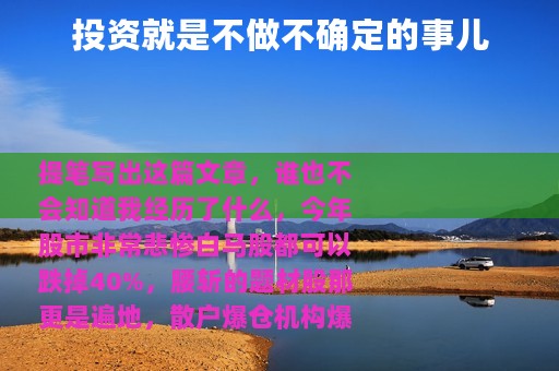 投资就是不做不确定的事儿