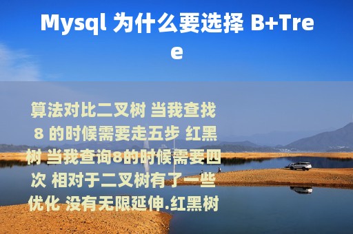 Mysql 为什么要选择 B+Tree