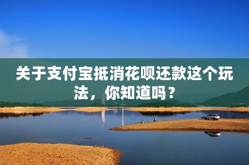 关于支付宝抵消花呗还款这个玩法，你知道吗？