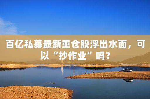 百亿私募最新重仓股浮出水面，可以“抄作业”吗？