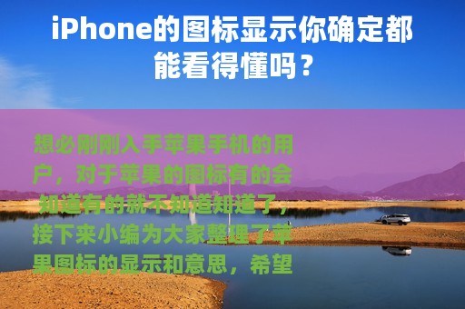 iPhone的图标显示你确定都能看得懂吗？