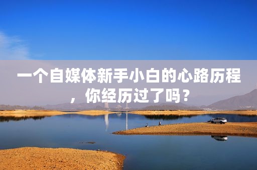 一个自媒体新手小白的心路历程，你经历过了吗？