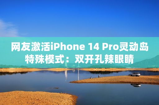 网友激活iPhone 14 Pro灵动岛特殊模式：双开孔辣眼睛