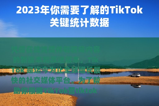 2023年你需要了解的TikTok关键统计数据