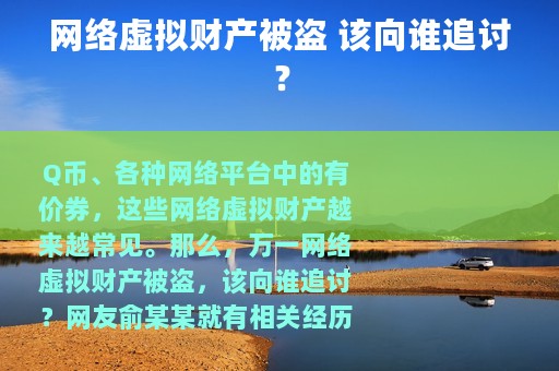 网络虚拟财产被盗 该向谁追讨？