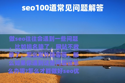 seo100道常见问题解答