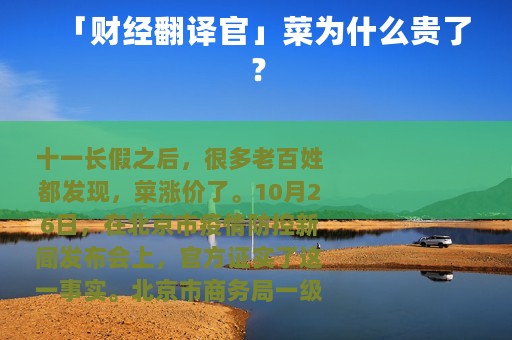 「财经翻译官」菜为什么贵了？