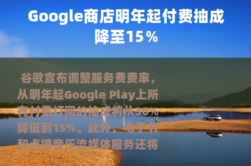 Google商店明年起付费抽成降至15％