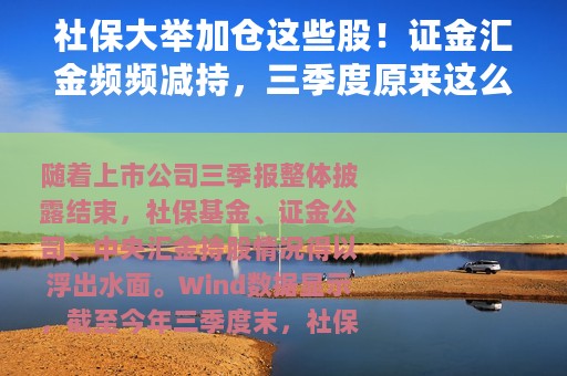 社保大举加仓这些股！证金汇金频频减持，三季度原来这么“炒股”