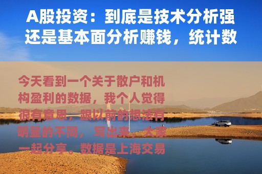 A股投资：到底是技术分析强还是基本面分析赚钱，统计数据告诉你