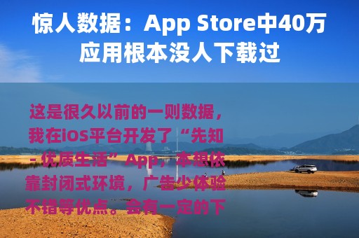 惊人数据：App Store中40万应用根本没人下载过