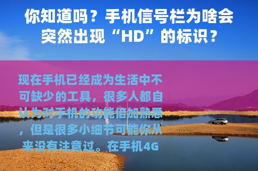 你知道吗？手机信号栏为啥会突然出现“HD”的标识？