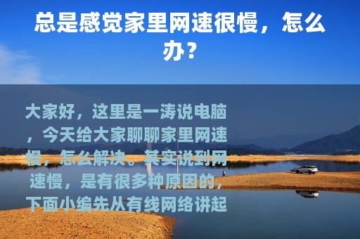 总是感觉家里网速很慢，怎么办？