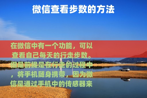 微信查看步数的方法