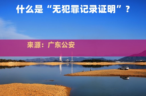 什么是“无犯罪记录证明”？