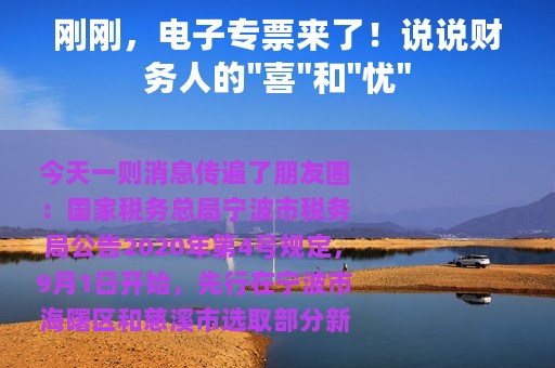 刚刚，电子专票来了！说说财务人的