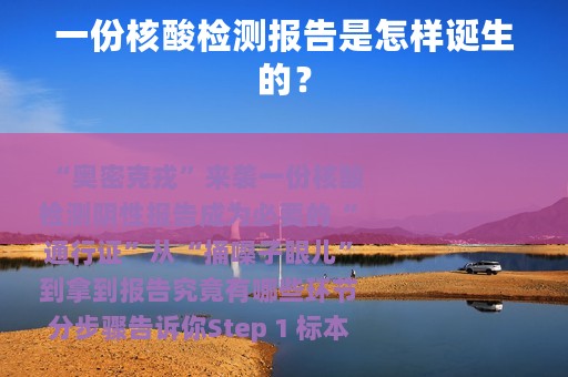 一份核酸检测报告是怎样诞生的？