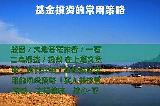 基金投资的常用策略