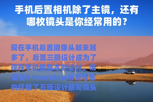 手机后置相机除了主镜，还有哪枚镜头是你经常用的？