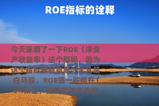 ROE指标的诠释