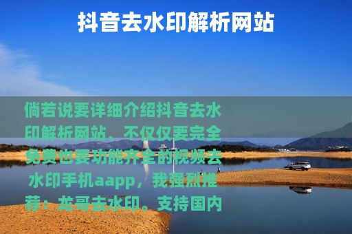 抖音去水印解析网站