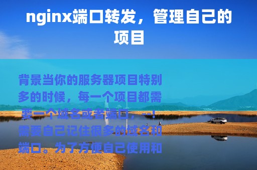 nginx端口转发，管理自己的项目