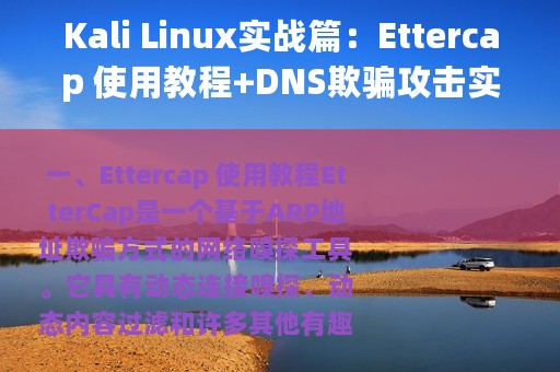 Kali Linux实战篇：Ettercap 使用教程+DNS欺骗攻击实战