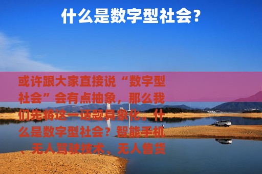什么是数字型社会？