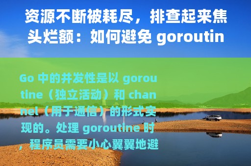 资源不断被耗尽，排查起来焦头烂额：如何避免 goroutine 泄露？