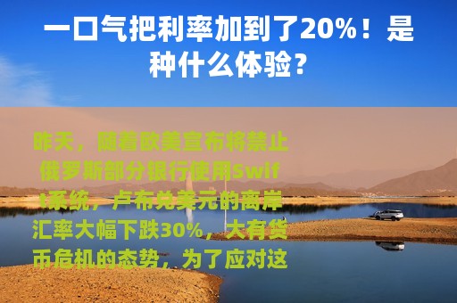 一口气把利率加到了20%！是种什么体验？