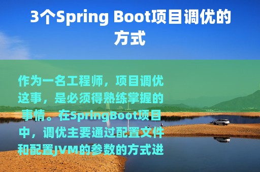 3个Spring Boot项目调优的方式