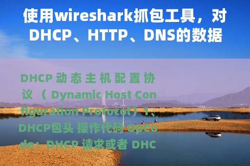 使用wireshark抓包工具，对DHCP、HTTP、DNS的数据包进行分析