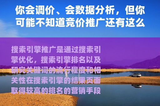 你会调价、会数据分析，但你可能不知道竞价推广还有这么多的优点