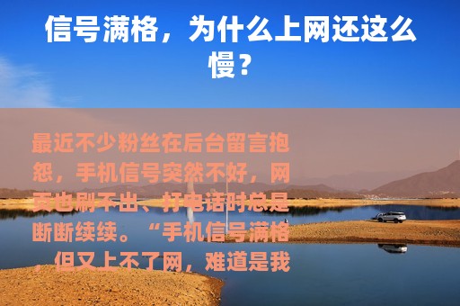 信号满格，为什么上网还这么慢？