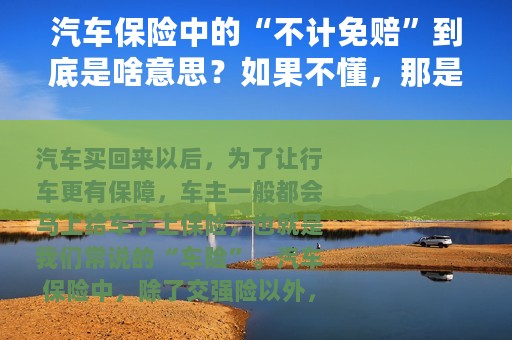 汽车保险中的“不计免赔”到底是啥意思？如果不懂，那是要吃亏的